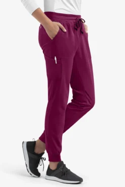 Maevn Matrix Impulse Women's 5-Pocket STRETCH Jogger Scrub Pants - Petite -Uniform Store MA8520 WINE 5