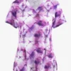 Maevn Mystic Tie Dye Women's 3-Pocket STRETCH V-Neck Print Scrub Top