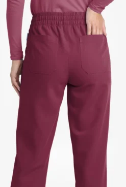 MOVEMENT By Butter-Soft Mira Women's 6-Pocket Wide Leg Scrub Pants - Petite -Uniform Store MBS265 WINE 3