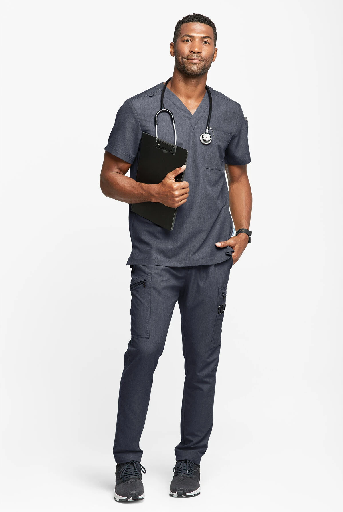 MOVEMENT By Butter-Soft Mars Men's 3-Pocket V-Neck Scrub Top 4 MOVEMENT By Butter-Soft Mars Men's 3-Pocket V-Neck Scrub Top - Image 4