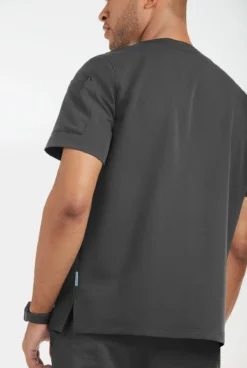 MOVEMENT By Butter-Soft Altair Men's 2-Pocket V-Neck STRETCH Scrub Top -Uniform Store MBS377 PEWTE 4
