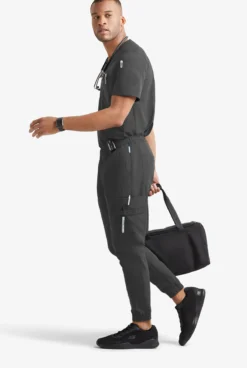 MOVEMENT By Butter-Soft Altair Men's 2-Pocket V-Neck STRETCH Scrub Top -Uniform Store MBS377 PEWTE 6