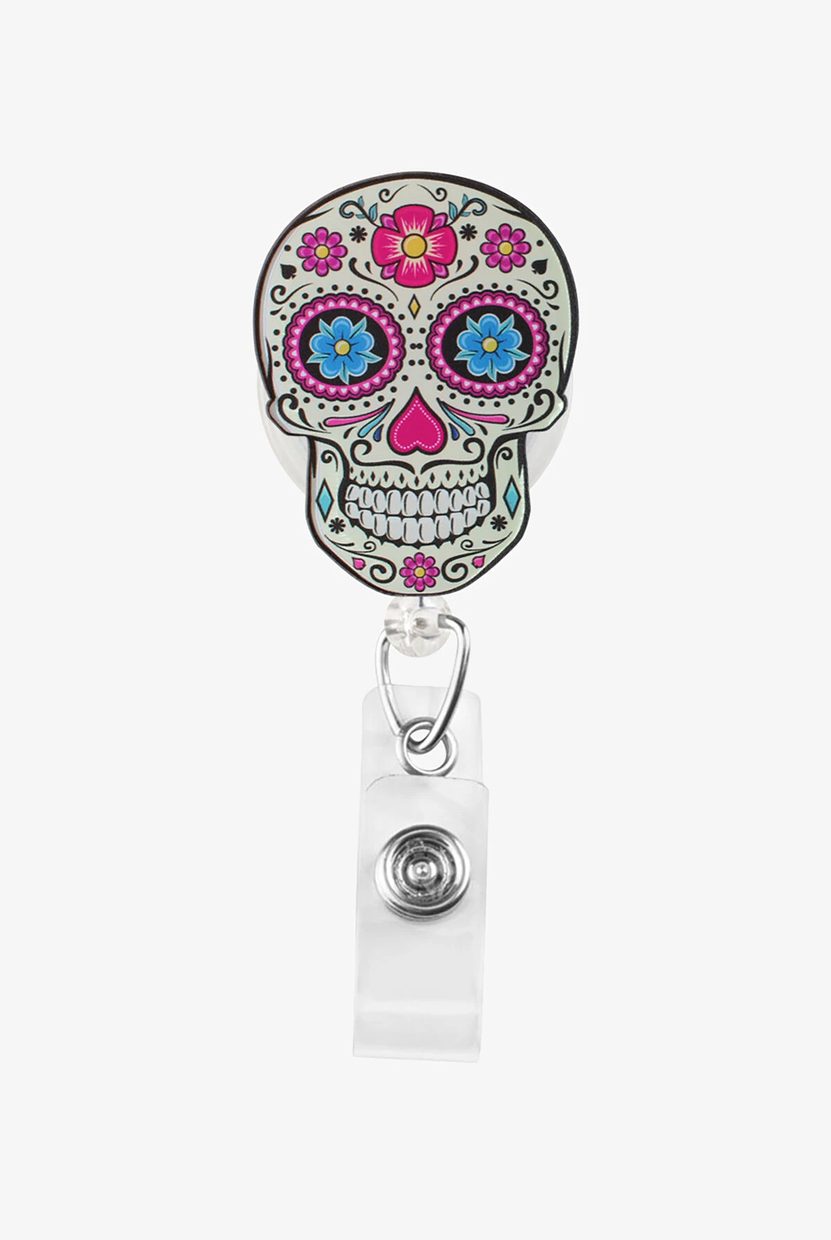Outside The Box Sugar Skull Acrylic ID Badge Holder 1 Outside The Box Sugar Skull Acrylic ID Badge Holder