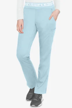 Med Couture Touch Women's 7-Pocket STRETCH Logo Elastic Double Cargo Yoga Scrub Pants