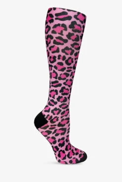 Prestige Leopard Hot Pink Women's 15-20 MmHg Moderate Compression Socks