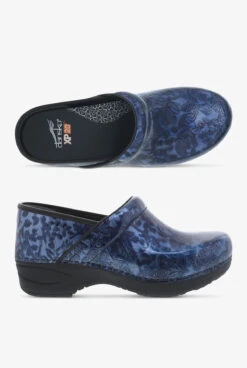 Dansko Women's XP 2.0 Navy Embossed Patent Leather Nursing Clogs