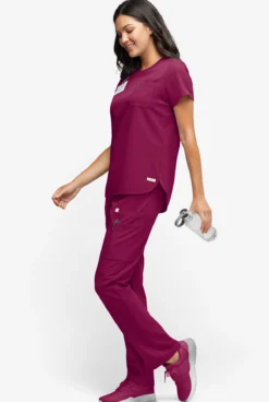 ReSurge Topaz Women's 11-Pocket Drawstring Scrub Pants -Uniform Store RE5514 092023 WINE 4