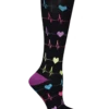 Think Medical Heart EKG Premium Women's 10-14 MmHg Light Compression Socks