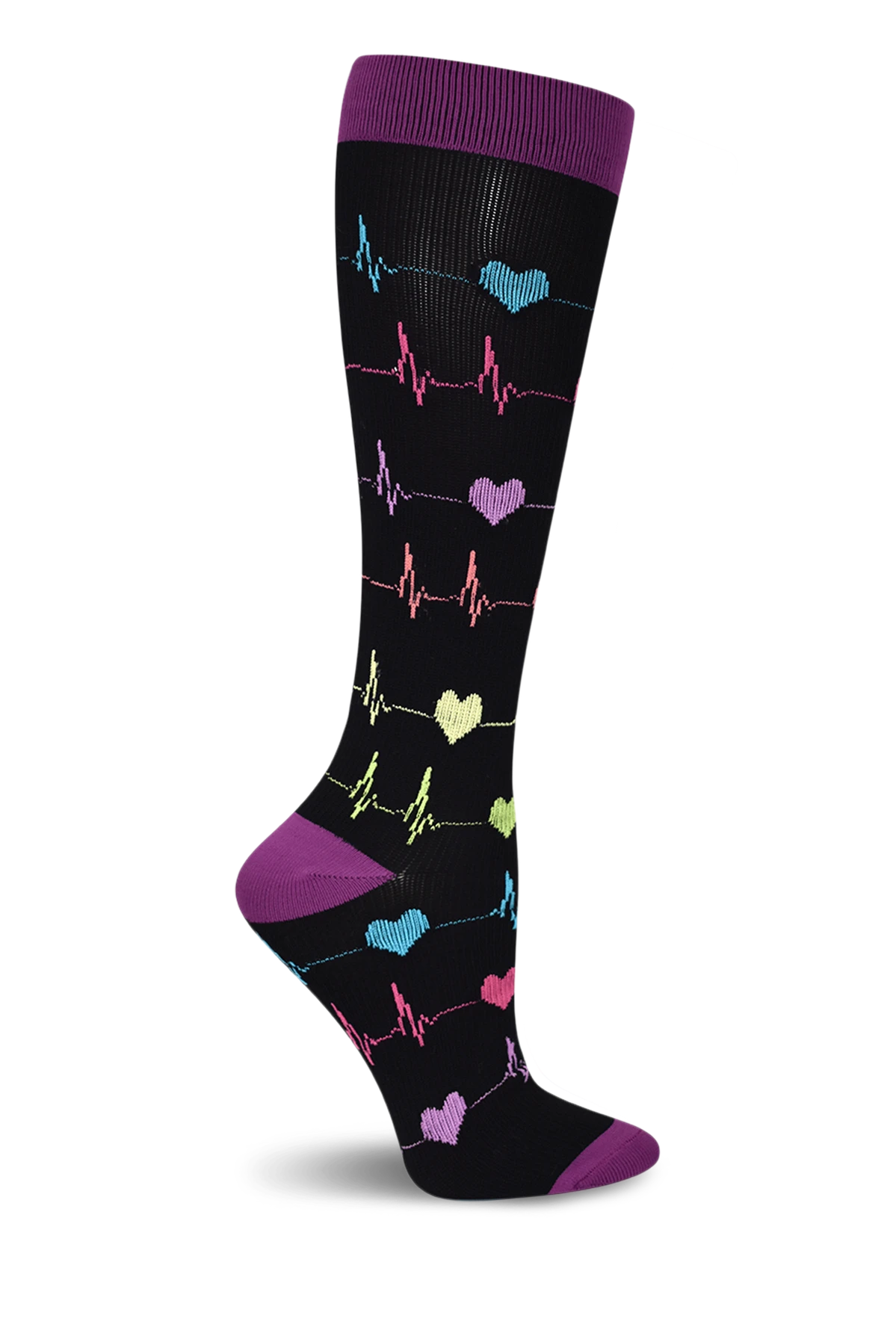 Think Medical Heart EKG Premium Women's 10-14 MmHg Light Compression Socks 1 Think Medical Heart EKG Premium Women's 10-14 MmHg Light Compression Socks