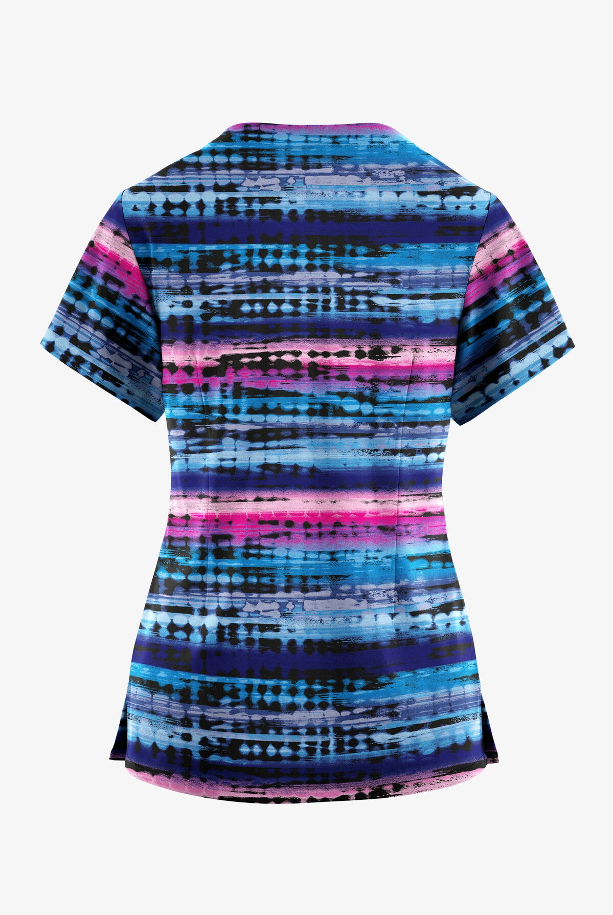 Butter-Soft Originals Rio Stripe Women's 2-Pocket Scallop Neck Printed Scrub Top 2 Butter-Soft Originals Rio Stripe Women's 2-Pocket Scallop Neck Printed Scrub Top - Image 2