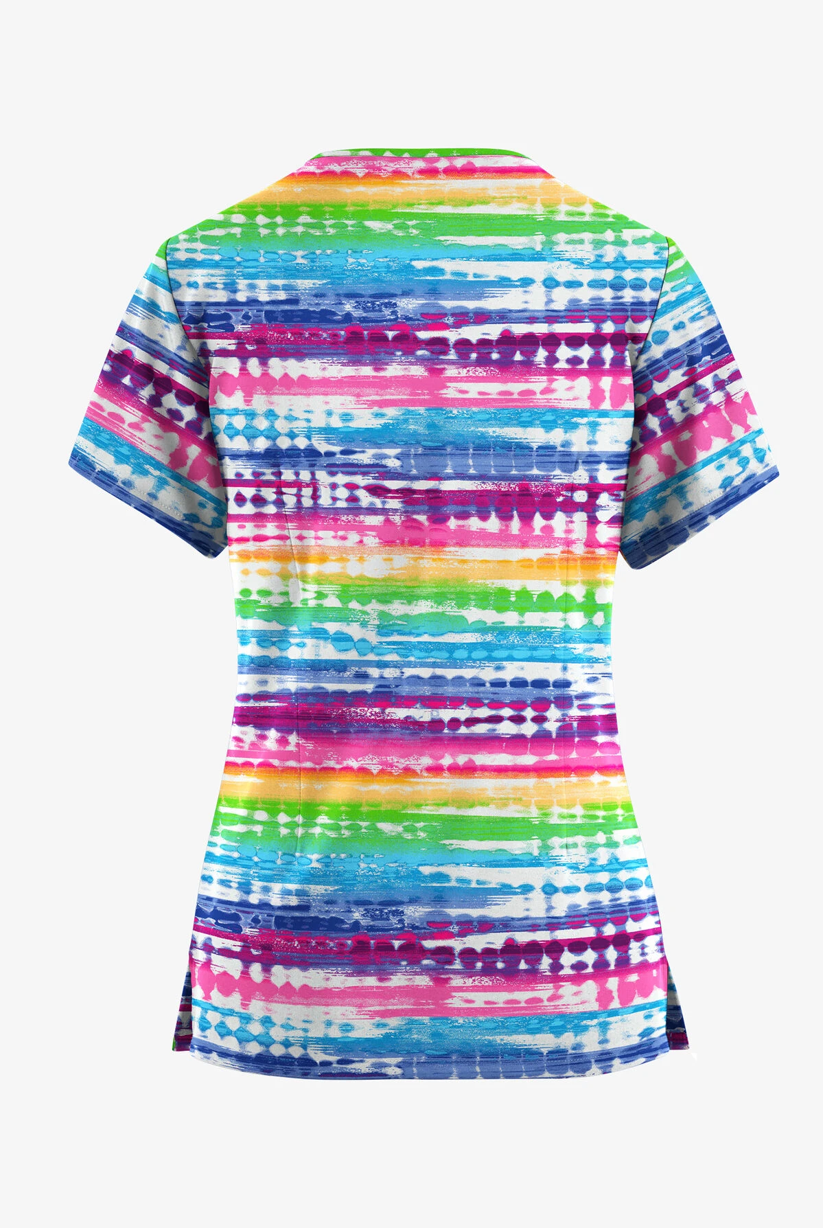 Butter-Soft Originals Rio Stripe Women's 7-Pocket Curved V-Neck Printed Scrub Top 2 Butter-Soft Originals Rio Stripe Women's 7-Pocket Curved V-Neck Printed Scrub Top - Image 2