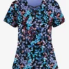 Easy STRETCH By Butter-Soft™ Floral Blossoms Women's 4-Pocket Lace Up V-Neck Printed Scrub Top