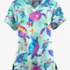 Butter-Soft Originals Turtle Journey Galaxy Women's 4-Pocket Rounded V-Neck Printed Scrub Top