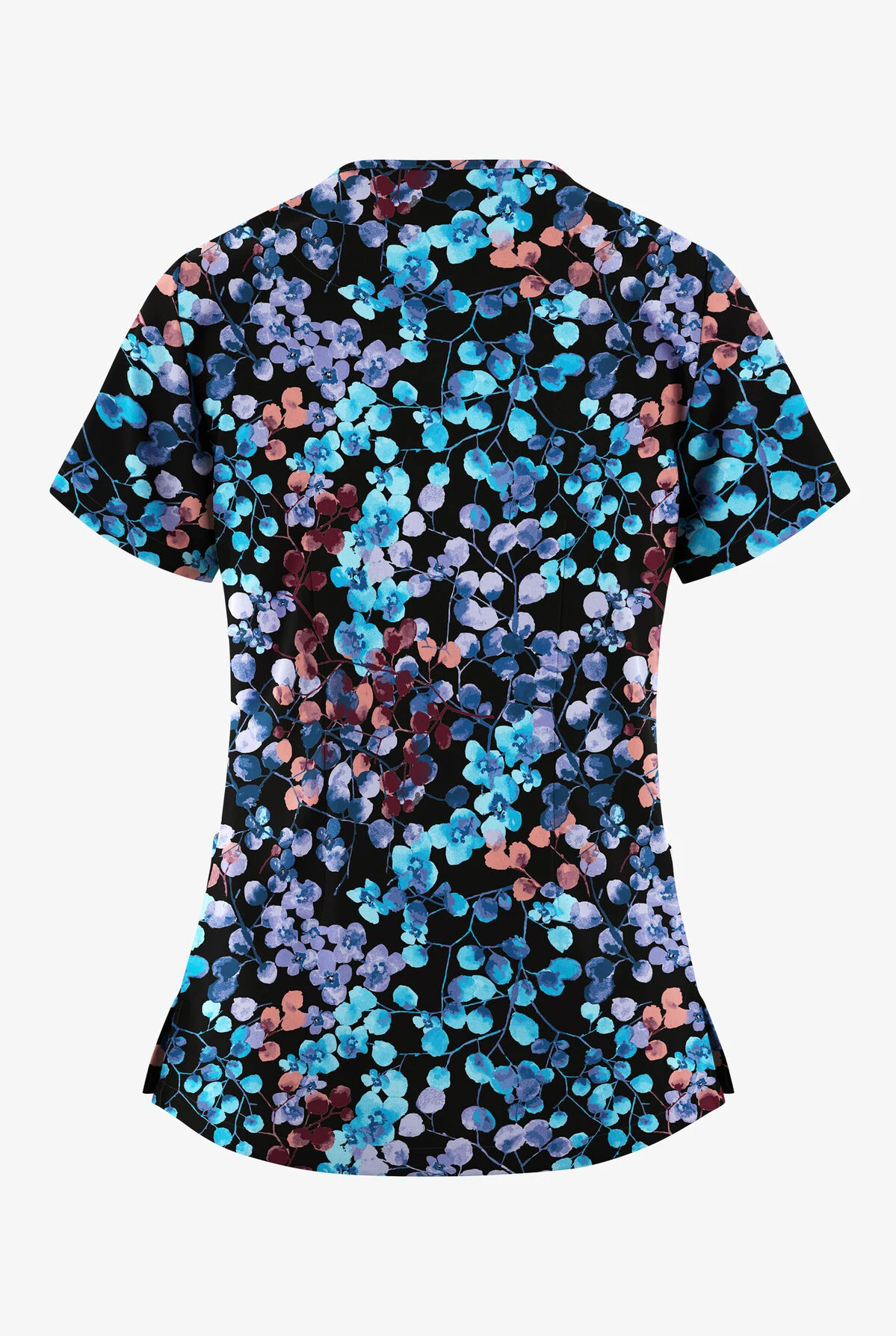 Easy STRETCH By Butter-Soft™ Floral Blossoms Women's 2-Pocket Mitered V-Neck Printed Scrub Top 2 Easy STRETCH By Butter-Soft™ Floral Blossoms Women's 2-Pocket Mitered V-Neck Printed Scrub Top - Image 2