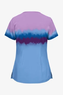 UA Butter-Soft Painted Stripes Ceil Women's Welt Pocket V-Neck Print Scrub Top 3 UA Butter-Soft Painted Stripes Ceil Women's Welt Pocket V-Neck Print Scrub Top -Uniform Store TS631PSC 2