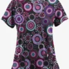 UA Butter-Soft STRETCH Floral Women’s 4-Pocket Grommet Neck Detail Scrub Top