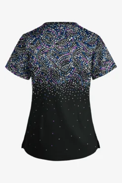 UA Butter-Soft STRETCH Roman Mosaic Women’s 4-Pocket Grommet Neck Detail Printed Scrub Top -Uniform Store TS754RMBL 3