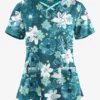 Butter-Soft STRETCH Floral Mirage & Paisley Womens 4-Pocket Crisscross Mixed Print Scrub Top