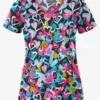 Butter-Soft Unwrap The Love Women's 4-Pocket Princess Seam Printed Scrub Top