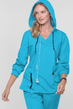 Butter-Soft Core By UA™ Women's 4-Pocket Pullover Hoodie -Uniform Store UAS733C 101323 TURQU 3 S HV