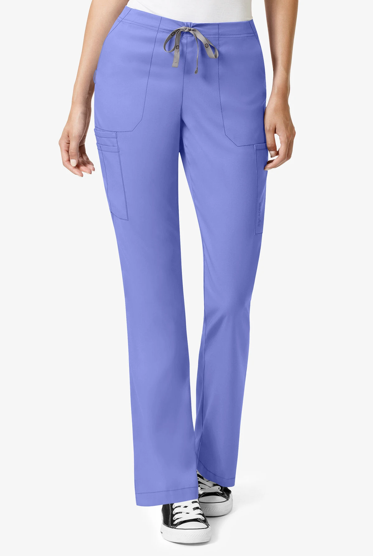 WonderWink PRO Women's 6-Pocket STRETCH Drawstring Cargo Scrub Pants 1 WonderWink PRO Women's 6-Pocket STRETCH Drawstring Cargo Scrub Pants