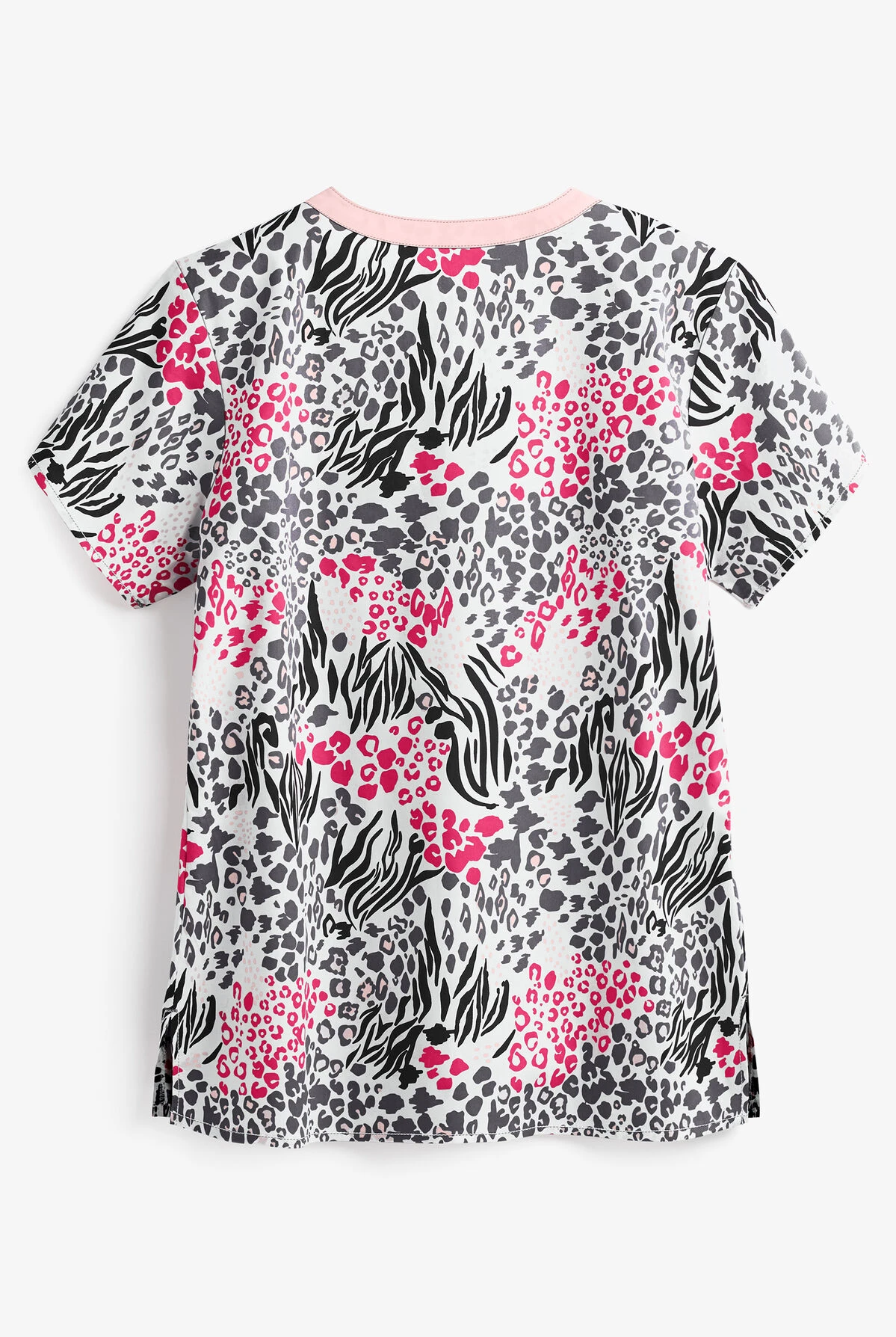 WonderWink WonderFLEX Verity One Love Women's 4-Pocket STRETCH V-Neck Print Scrub Top 2 WonderWink WonderFLEX Verity One Love Women's 4-Pocket STRETCH V-Neck Print Scrub Top - Image 2