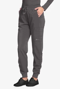 White Cross FIT Women's 4-Pocket STRETCH Ruched Jogger Scrub Pants - Petite