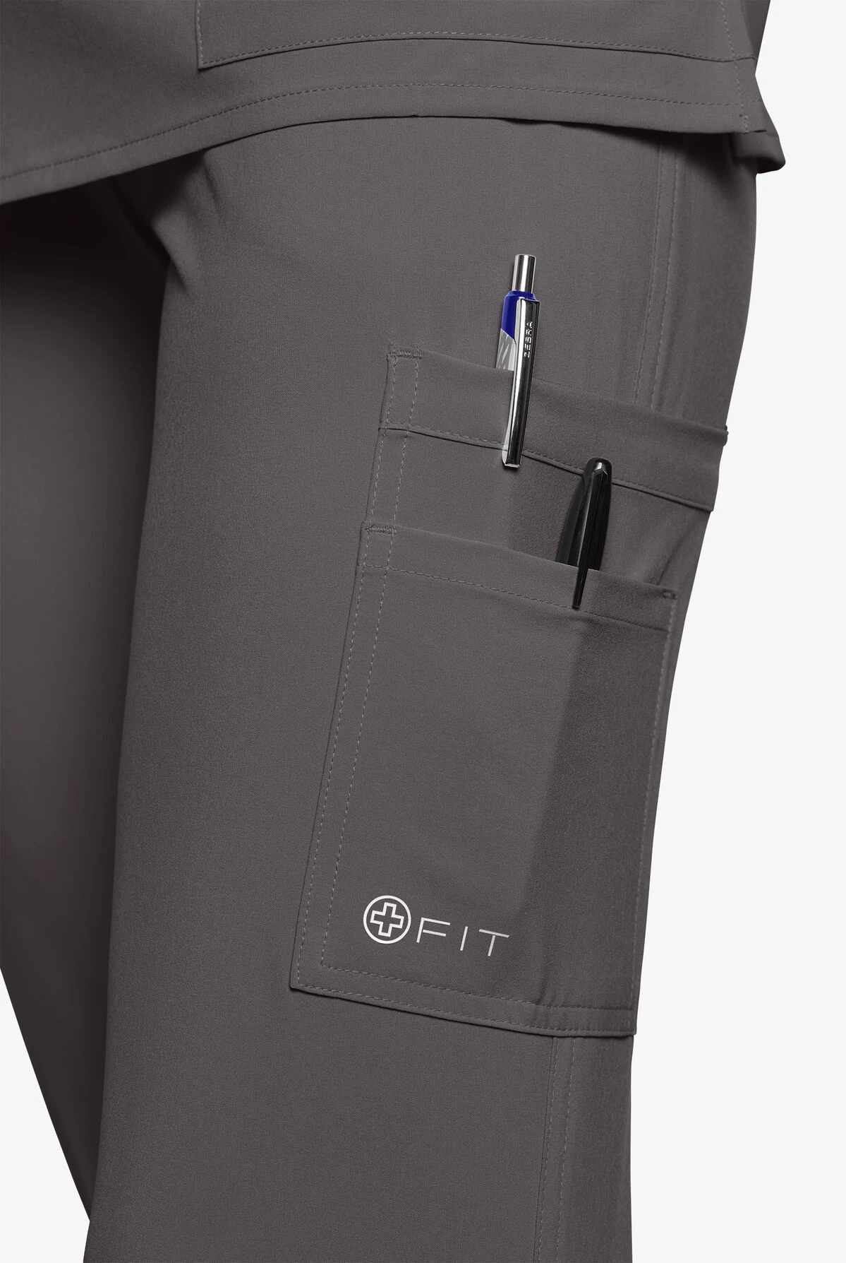 White Cross FIT Women's 4-Pocket STRETCH Ruched Jogger Scrub Pants - Petite 2 White Cross FIT Women's 4-Pocket STRETCH Ruched Jogger Scrub Pants - Petite - Image 2