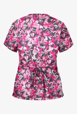 Butter-Soft Unwrap The Love Pewter Women's 2-Pocket Mock Wrap Print Scrub Top -Uniform Store WT668ULG 2