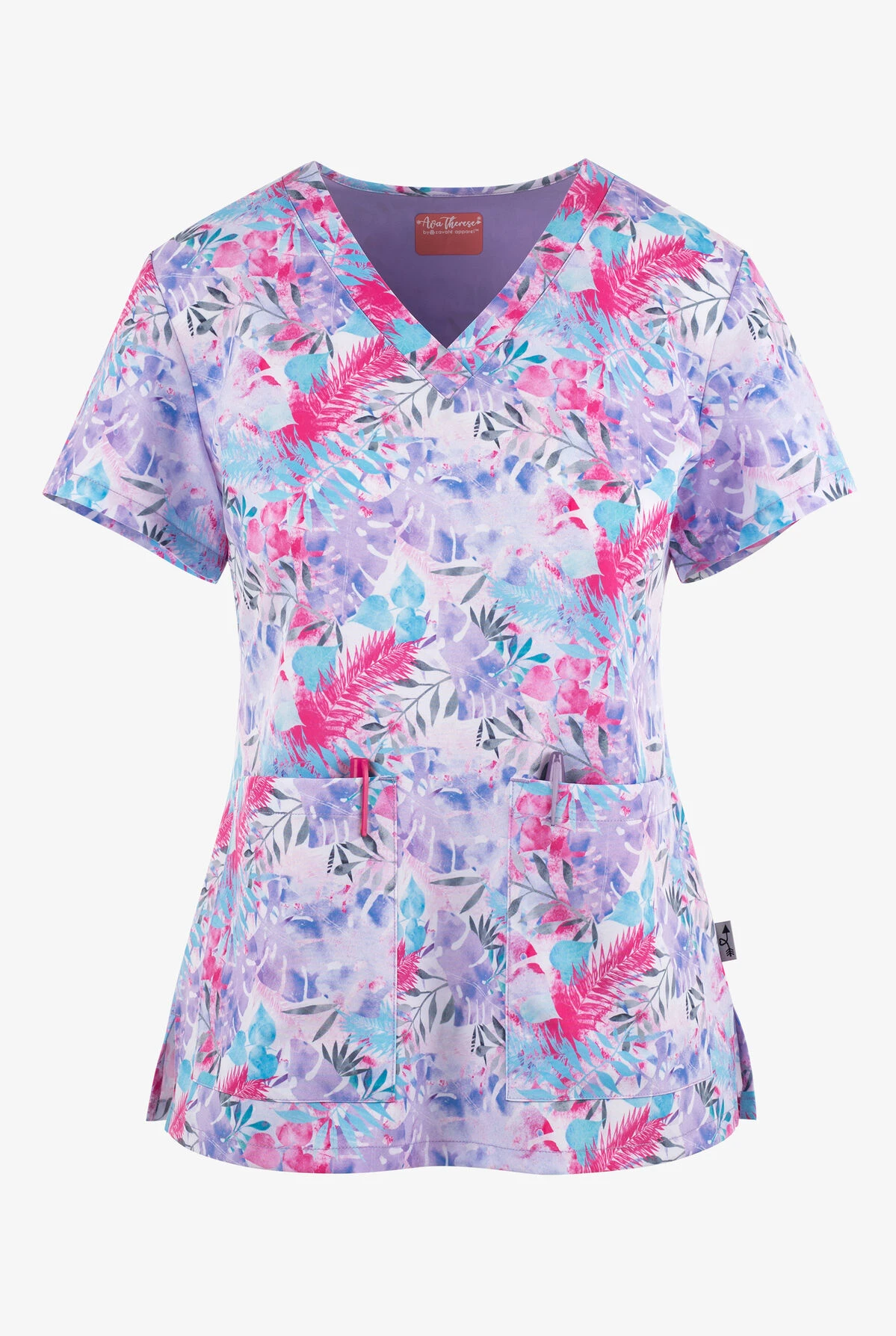 UA Exclusive Zavate Ava Therese Summer Breeze Floral Women's 2-Pocket STRETCH V-Neck Print Top 1 UA Exclusive Zavate Ava Therese Summer Breeze Floral Women's 2-Pocket STRETCH V-Neck Print Top